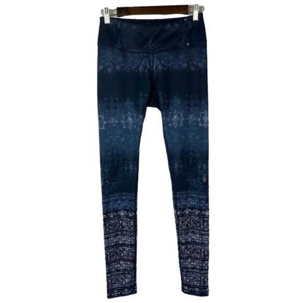 Calia Blue & White Printed Athletic Leggings S